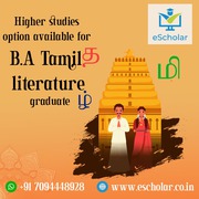 Higher studies option available for B.A Tamil literature graduate